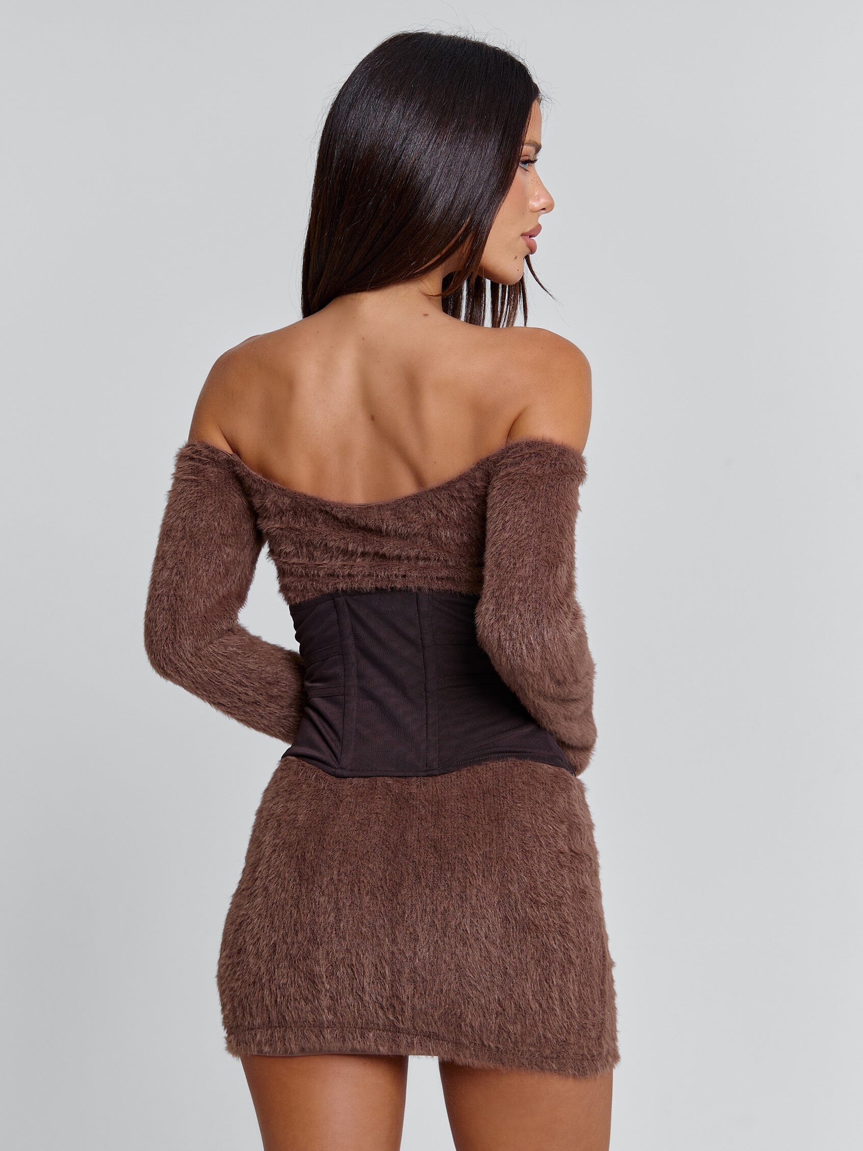 JUNO MINI DRESS BROWN