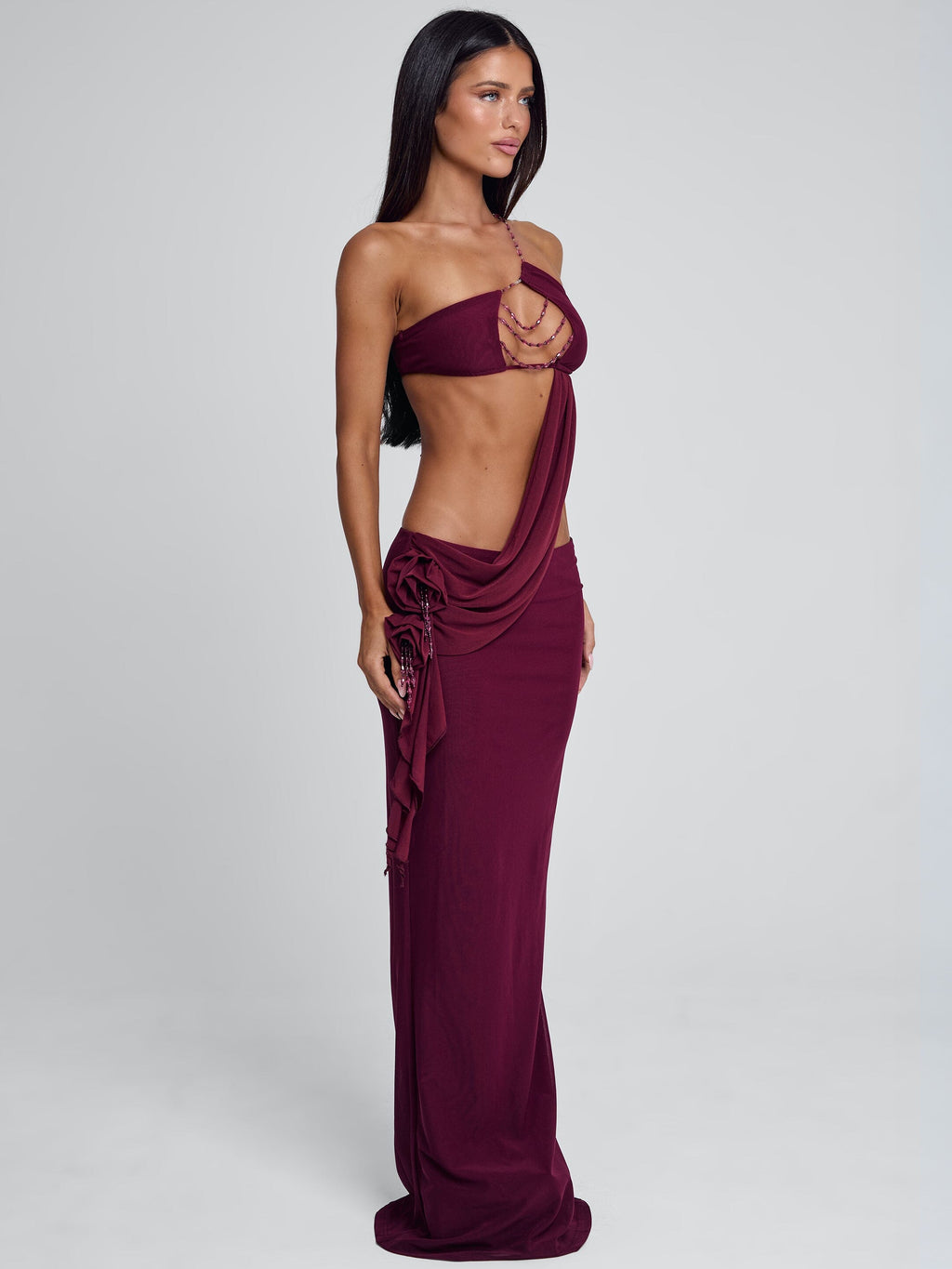 RAER MAXI DRESS BURGUNDY