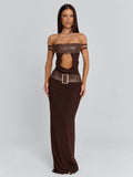 ROZIA MAXI DRESS BROWN